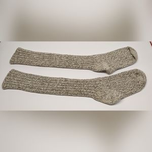 Vintage Wool Oatmeal colored Knee-high Socks